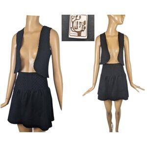 1970s Knit Mini Skirt Vest Set - Joshua Tree Vintage‎ Matching Outfit